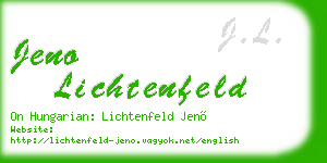 jeno lichtenfeld business card